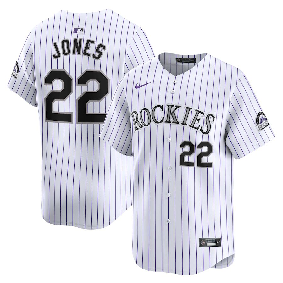 Men Colorado Rockies 22 Nolan Jones Nike White Home Limited Player MLB Jersey